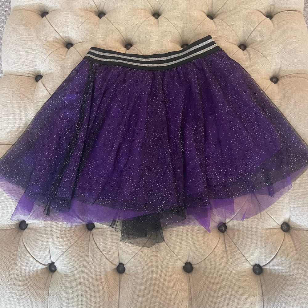 🌟 3 for $18 Girls Disney Purple Glitter Mini Skirt